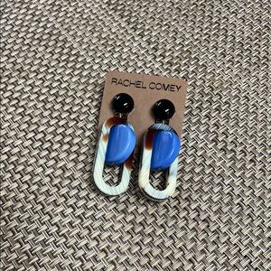 Rachel Comey Blue, Black & Tortoiseshell Link Drop Earrings